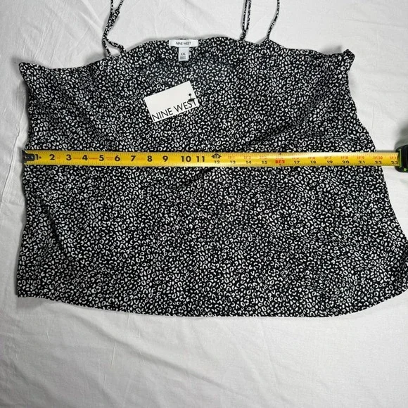 Nine West Camisole Women XXL Black White NWT Animal Print Adjustable Strap Tank - Picture 6 of 8